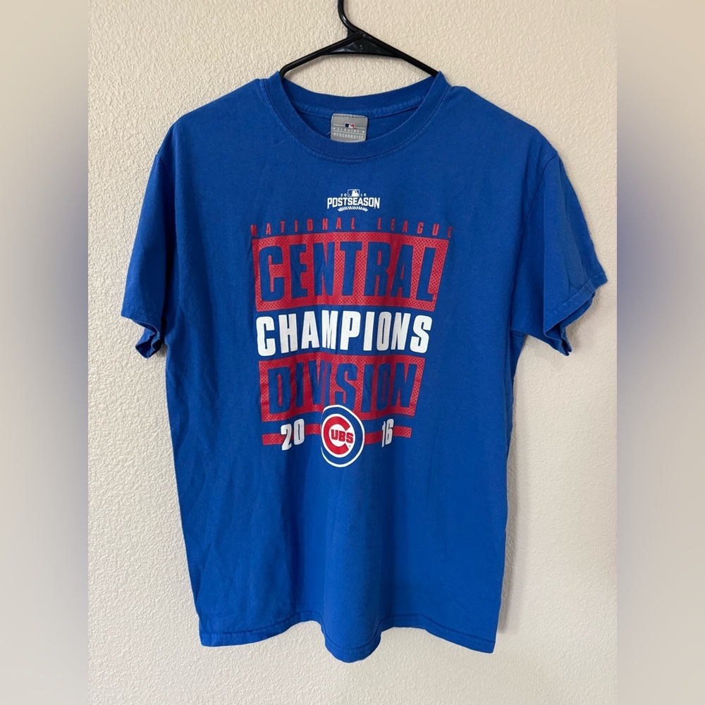 Chicago Cubs 2016 Central Division Champions T-Shirt Men’s Medium Blue MLB Tee
